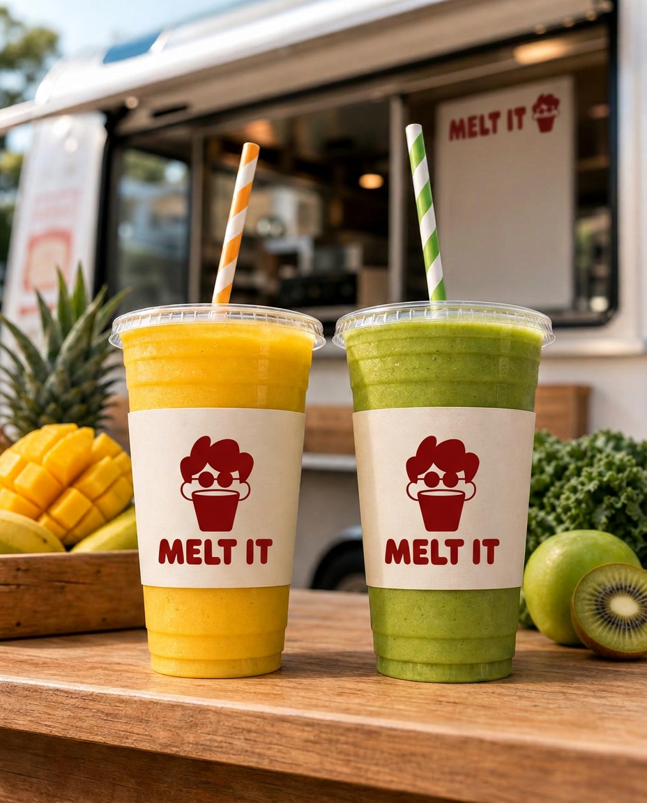 Fresh mango and berry smoothies